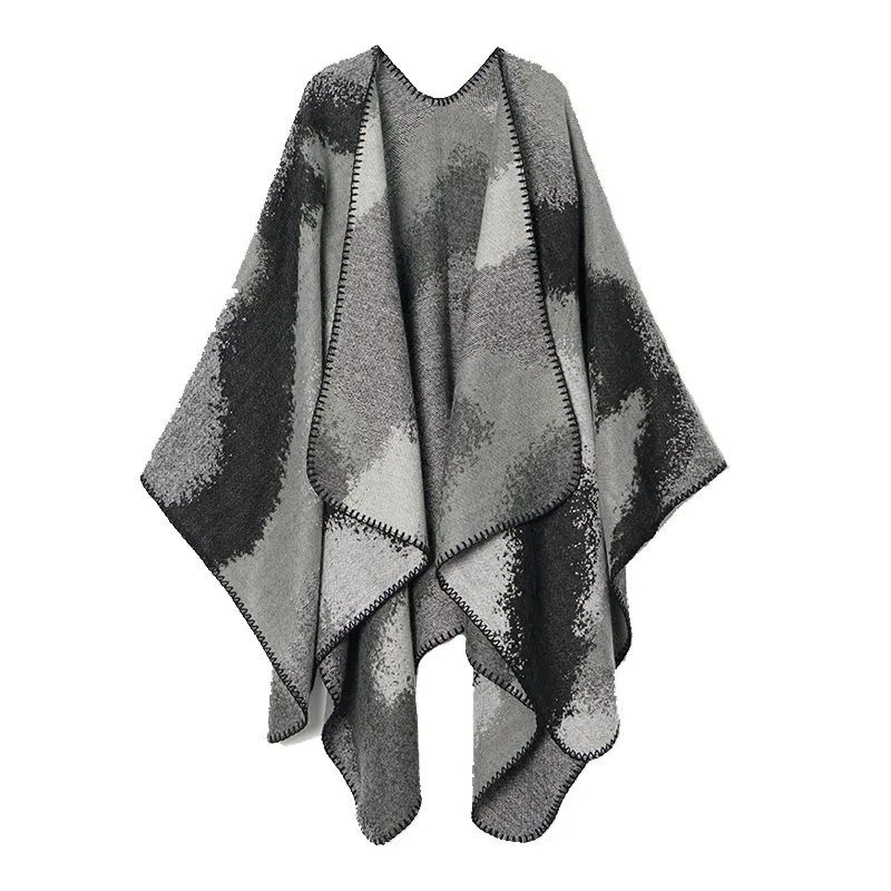 北极绒 高级感保暖针织慵懒风气质外搭斗篷 披肩 女款