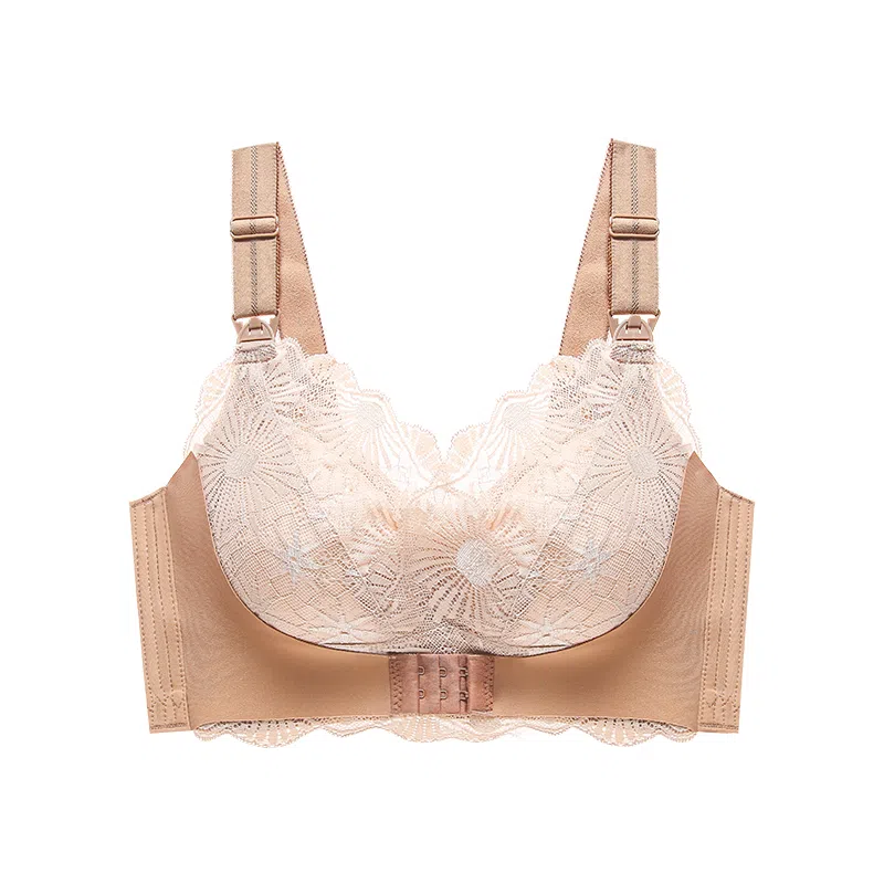 莫代尔 无痕透气亲肤哺乳内衣大胸显小薄款收副乳防下垂聚拢产后喂奶专用大码孕妇文胸 女款