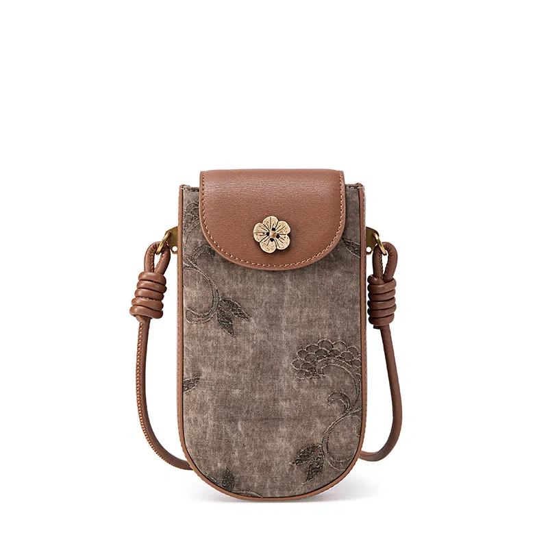 良锦记 桑蚕丝手机包女款新中式国风优雅气质多色