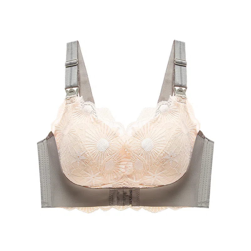 莫代尔 无痕透气亲肤哺乳内衣大胸显小薄款收副乳防下垂聚拢产后喂奶专用大码孕妇文胸 女款