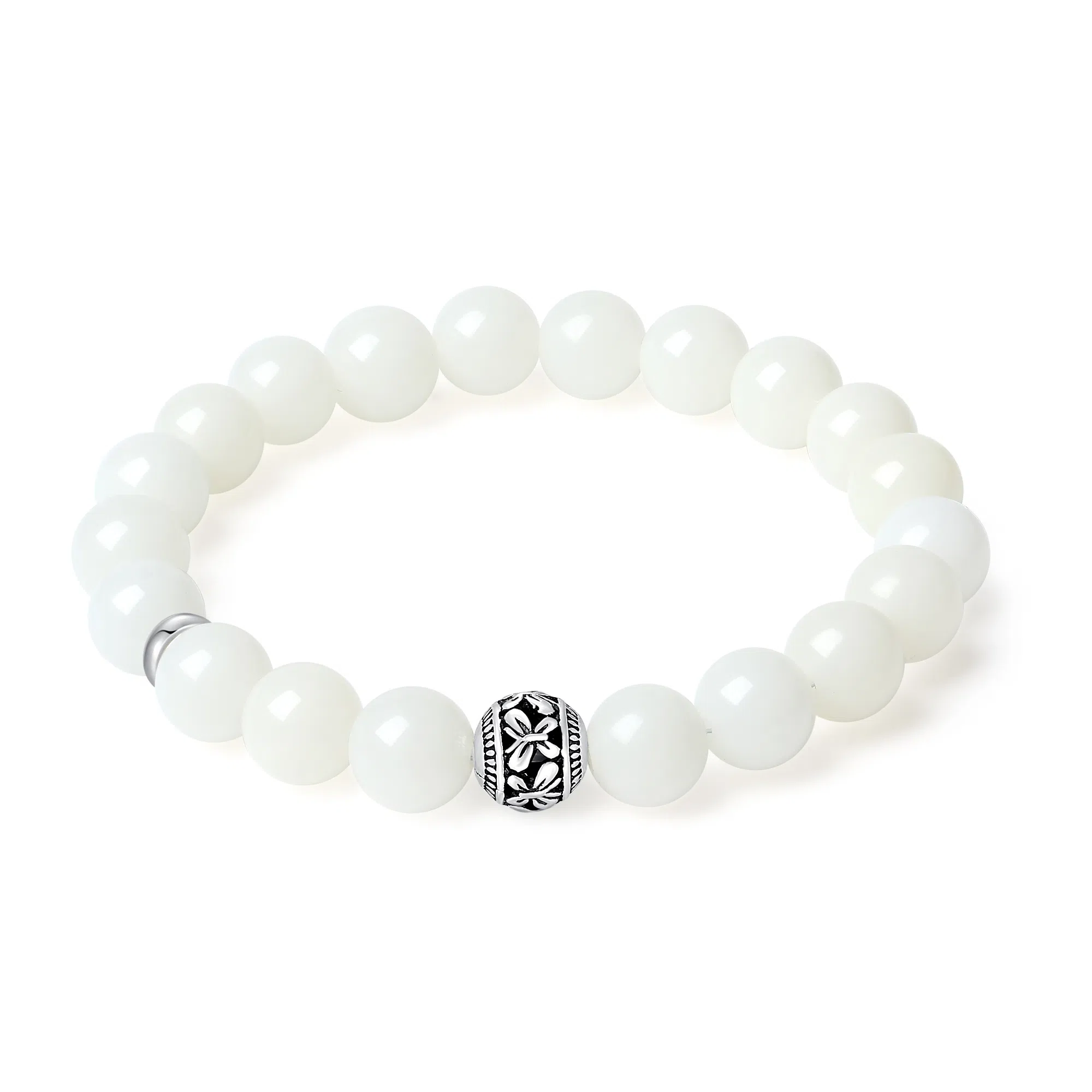 新中式小众气质招财转运六字真言文玩好运贺礼 白玉菩提 时尚手串手饰 男女同款情侣款