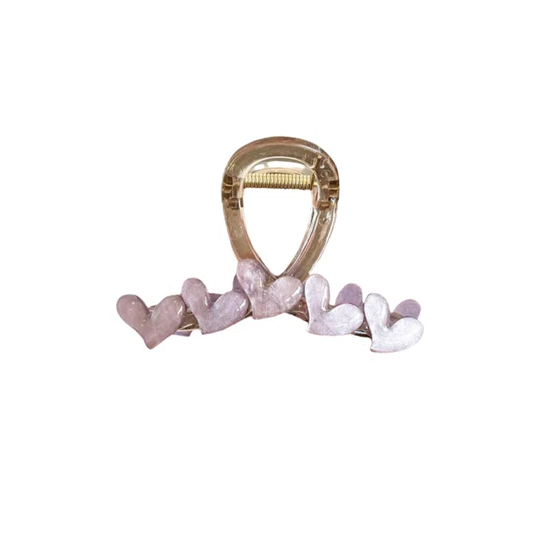 水中玉 韩国简约爱心抓夹大号发卡气质后脑勺鲨鱼夹子 发夹 女款