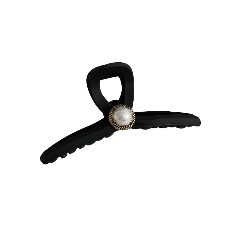 水中玉 黑色大号抓夹 高级感鲨鱼夹 后脑勺夹子头饰 发夹 女款