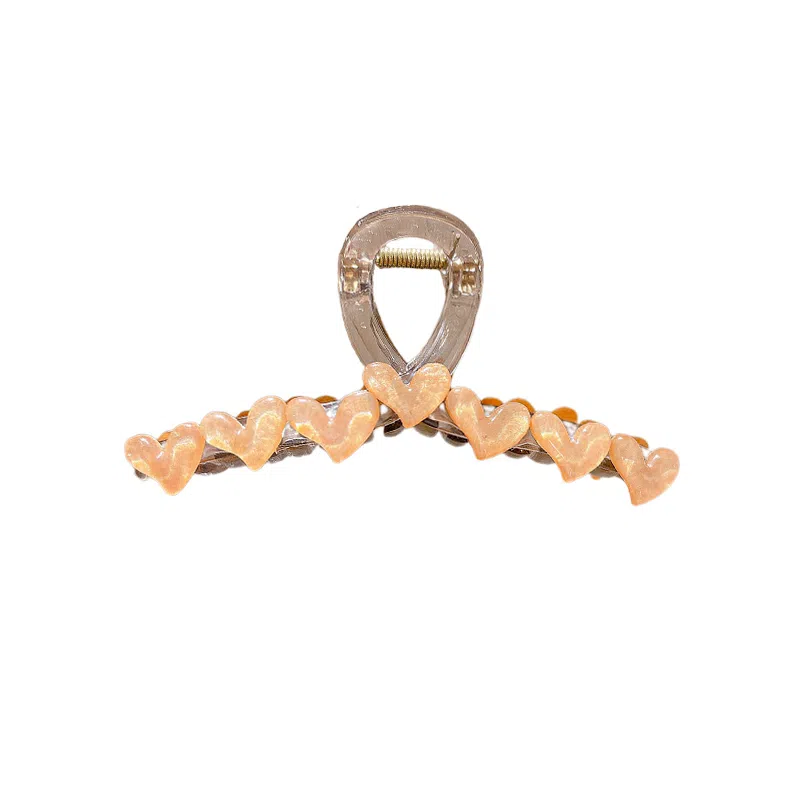 水中玉 爱心气泡抓夹高级感鲨鱼夹后脑勺盘头发发卡 发夹 女款