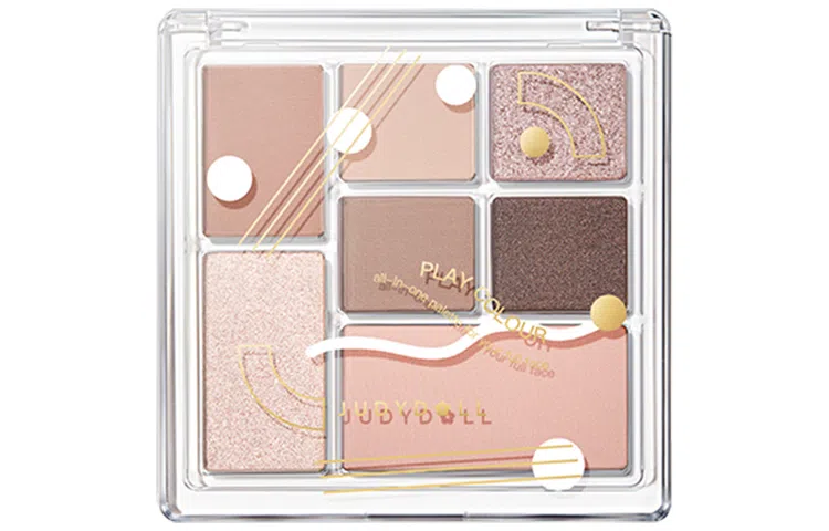 橘朵 七巧板玩趣眼影盘大地色腮红高光修容综合盘 自然眼部修饰