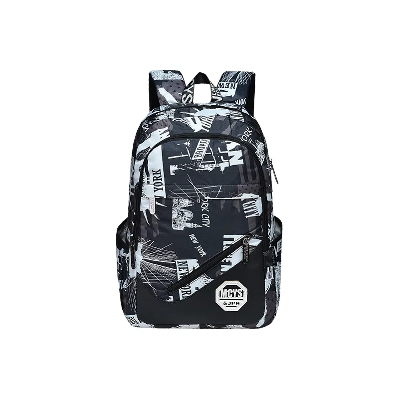 木村耀司 休闲百搭大容量通勤潮流多功能旅游 牛津纺 双肩包书包旅行包电脑包背包 常规 男女同款情侣款 涂鸦/机器人