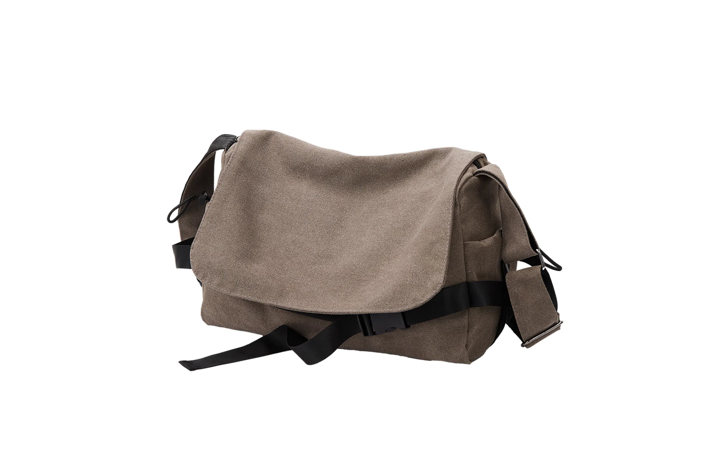 TAKITAKI Canvas Messenger Bag Black/Grey