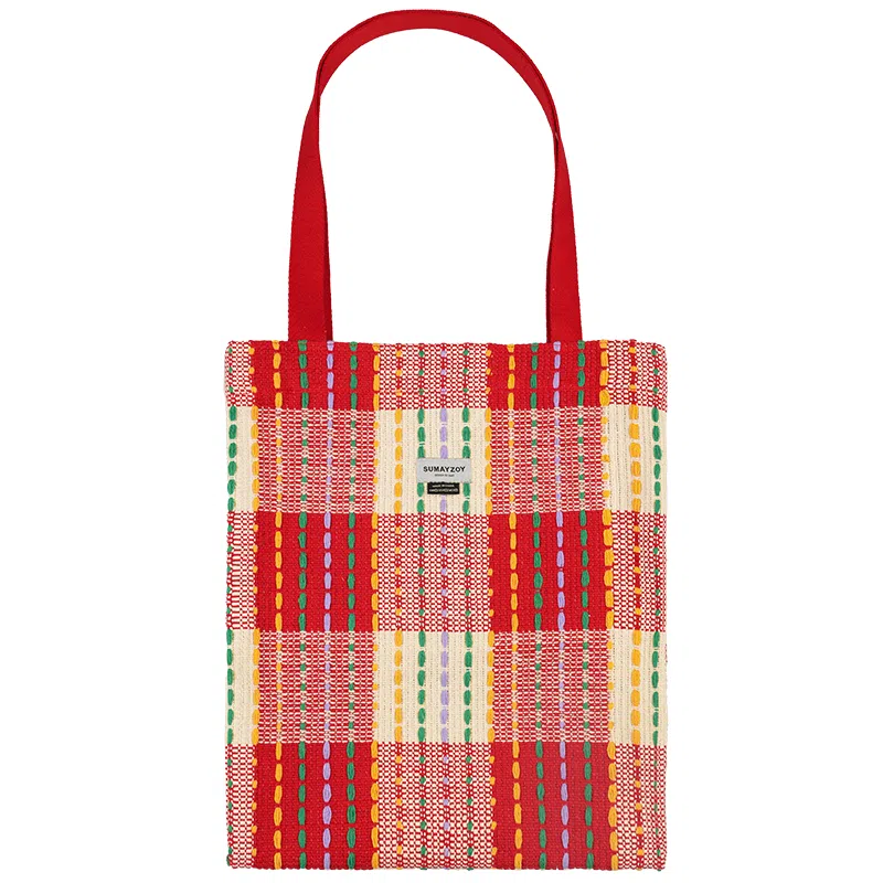 SUMAYZOY Rainbow Plaid Tote