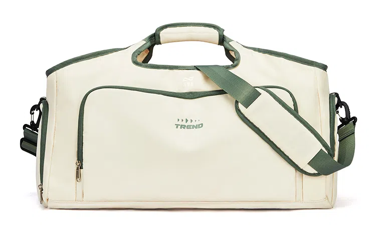 轻骑者 潮流大容量运动健身游泳便携旅游外出露营内置干湿分离独立鞋仓 织物 旅行包斜挎包健身包 大号 男女同款情侣款 米白