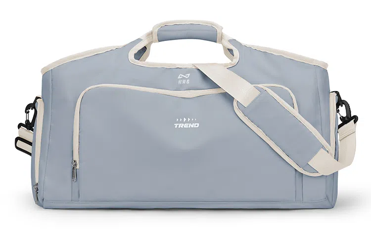 轻骑者 潮流大容量运动健身游泳便携旅游外出露营内置干湿分离独立鞋仓 织物 旅行包斜挎包健身包 大号 男女同款情侣款 米白