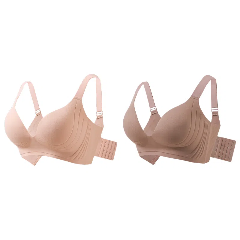 莫代尔 轻薄无痕无钢圈聚拢软承托显瘦柔软舒适无痕透气高侧收耐穿文胸 女款 组合装