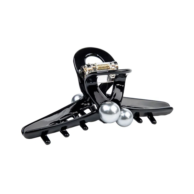 卡铂雅 黑色珍珠休闲时尚潮流设计港风气质复古极简高级感发夹 发饰 女款