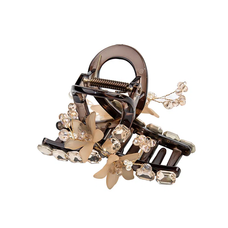 卡铂雅 咖色潮流潮流设计极简高级感港风气质 亚克力 发夹 女款