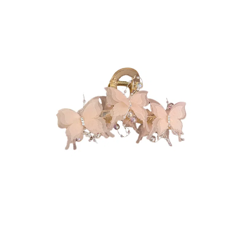 水中玉 蝴蝶抓夹大号高级感甜美夹子后脑勺盘发发卡头饰鲨鱼夹 发夹 女款