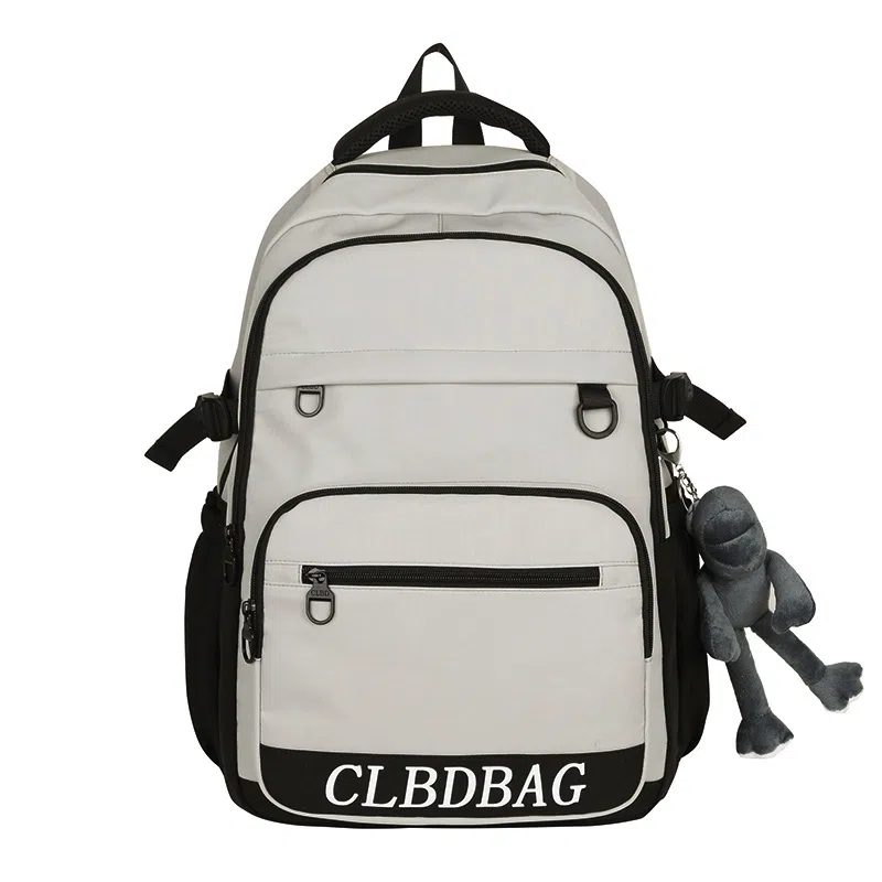 尊梵 日系休闲简约中性风时尚日常上课通勤百搭 尼龙 双肩包 白色/灰色/黑色/绿色