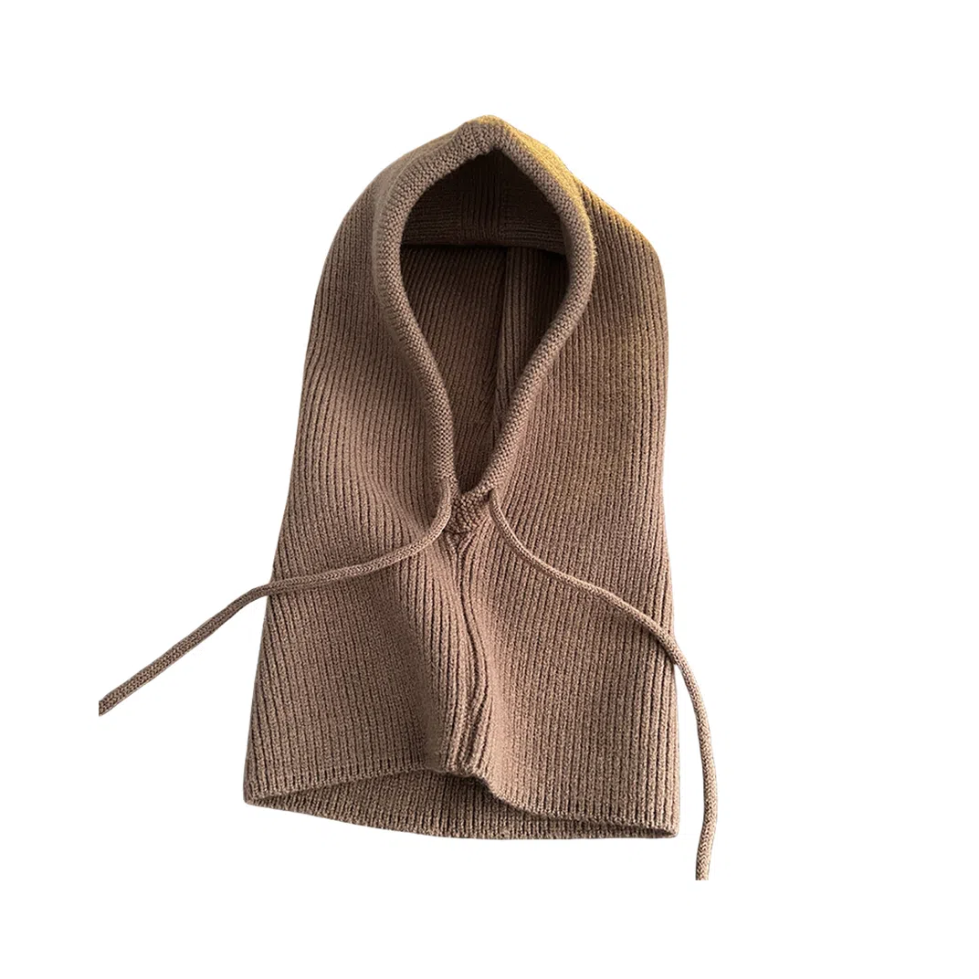 撞青春 巴拉克拉法帽秋冬款大头围防寒保暖毛线帽子护耳包头帽 聚酯纤维 针织帽 女款