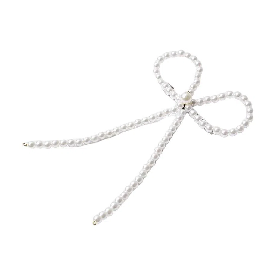 贯古今 优雅气质侧边蝴蝶结刘海头饰前额法式高级感边夹发饰潮 发夹 女款