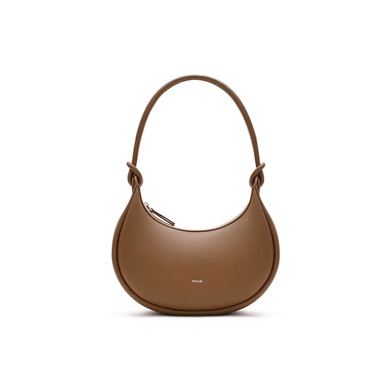 MUVA Crescent Shoulder Bag Black/Brown
