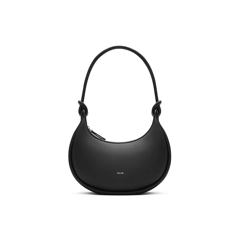 MUVA Crescent Shoulder Bag Black/Brown