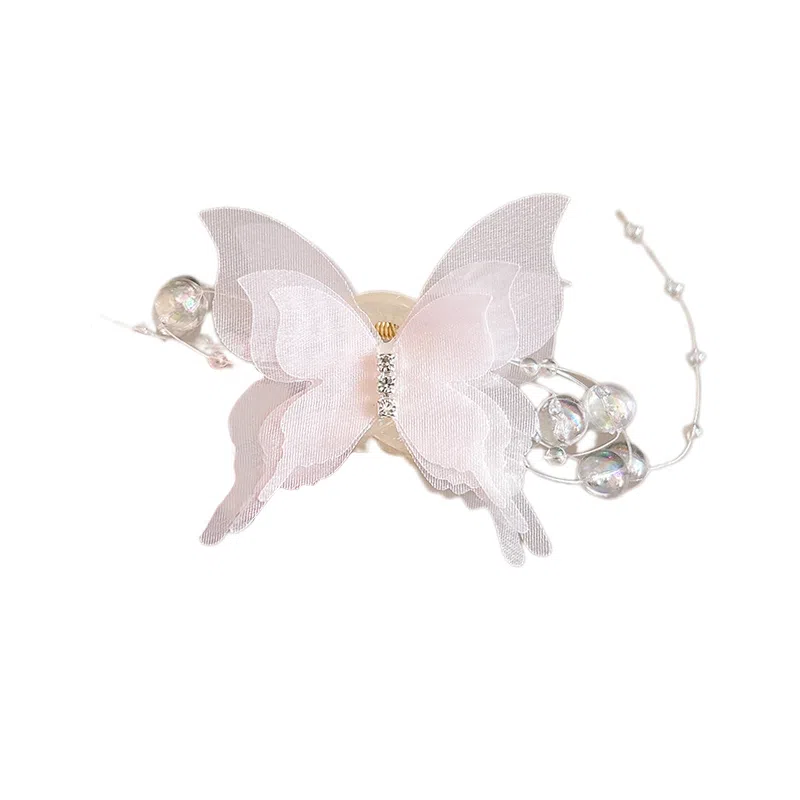 水中玉 蝴蝶抓夹高级感甜美发卡小号后脑勺盘头发鲨鱼夹子头饰 发夹 女款