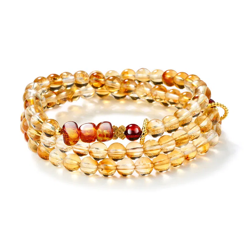 凤凰涅磐 新中式招财 花珀小方糖 平安转运招米纳福 血珀琥珀 水晶 手串 女款