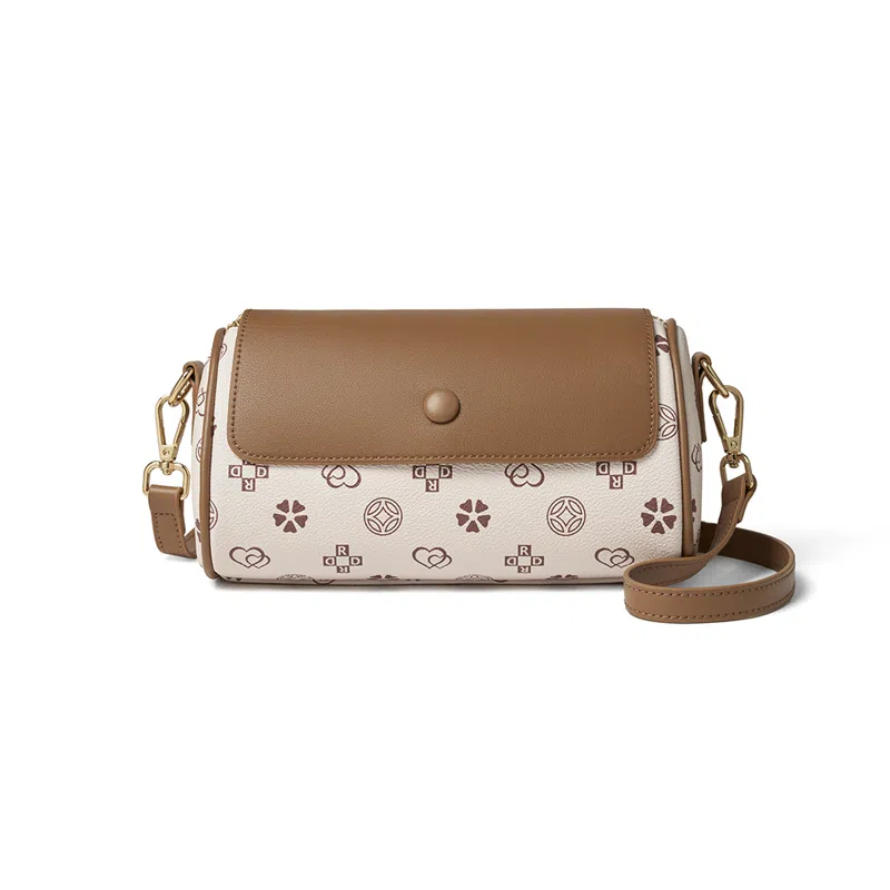 红蜻蜓 经典复古老印花高级感调节背带春夏季高级感百搭通勤 牛皮 单肩包腋下包斜挎包 常规 女款 多色