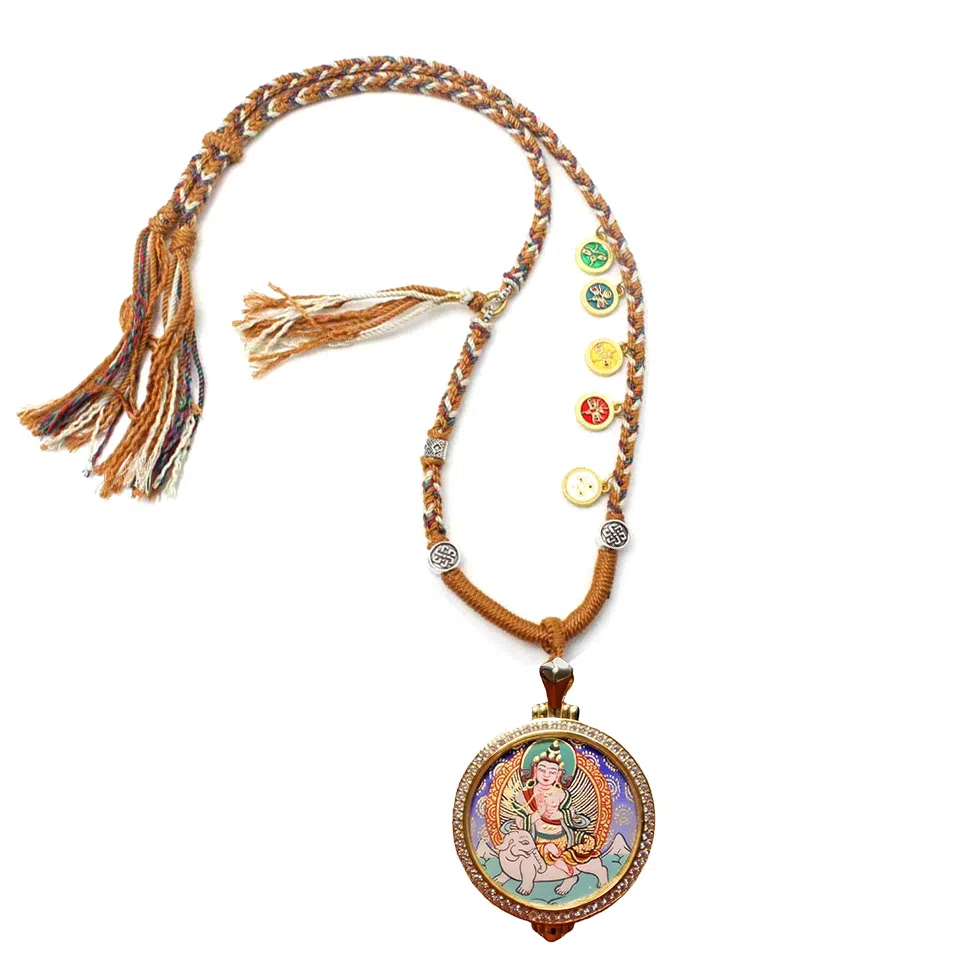 玉临门 国潮招财转运八大守护神唐卡热贡手绘 合金 吊坠 男女同款情侣款 礼盒