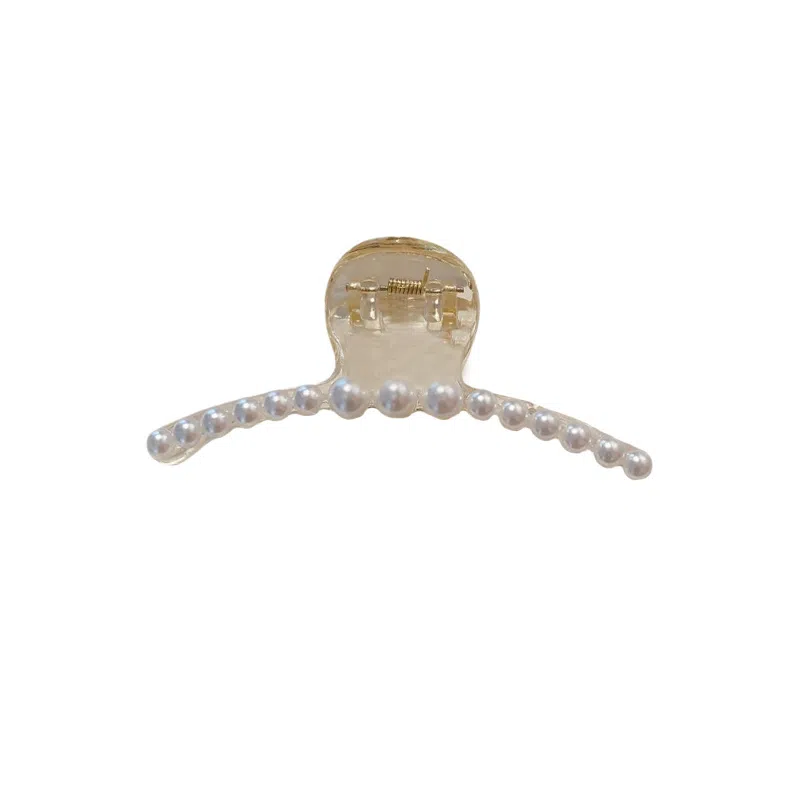 水中玉 珍珠抓夹大号发卡少女简约优雅气质夹子头饰鲨鱼夹发饰女 发夹 女款