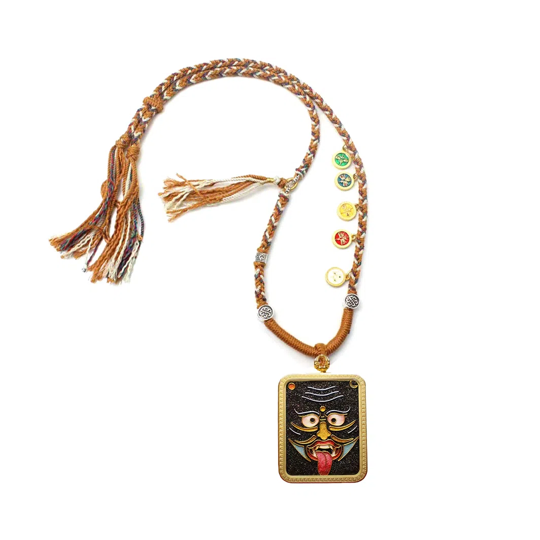 玉临门 国潮吉祥平安扎基拉姆唐卡热贡手绘 合金 吊坠 男女同款情侣款