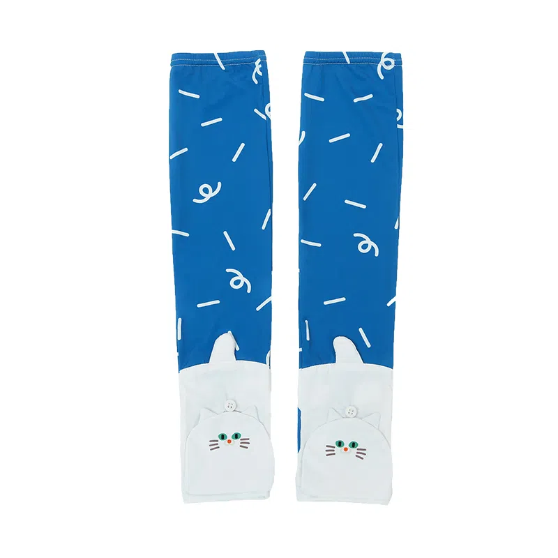 云朵工厂 抱抱猫头造型翻盖 锦纶 防晒袖套 女款