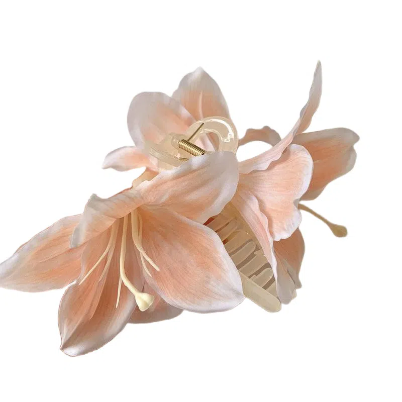 贯古今 百合花仙唯美仿真立体花朵氛围感后脑勺 亚克力 发夹 女款