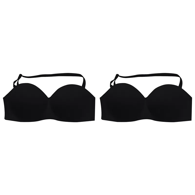 莫代尔 隐形充气聚拢上托吊带裙专用无肩带内衣隐形大胸防下垂乳贴文胸 女款 组合装