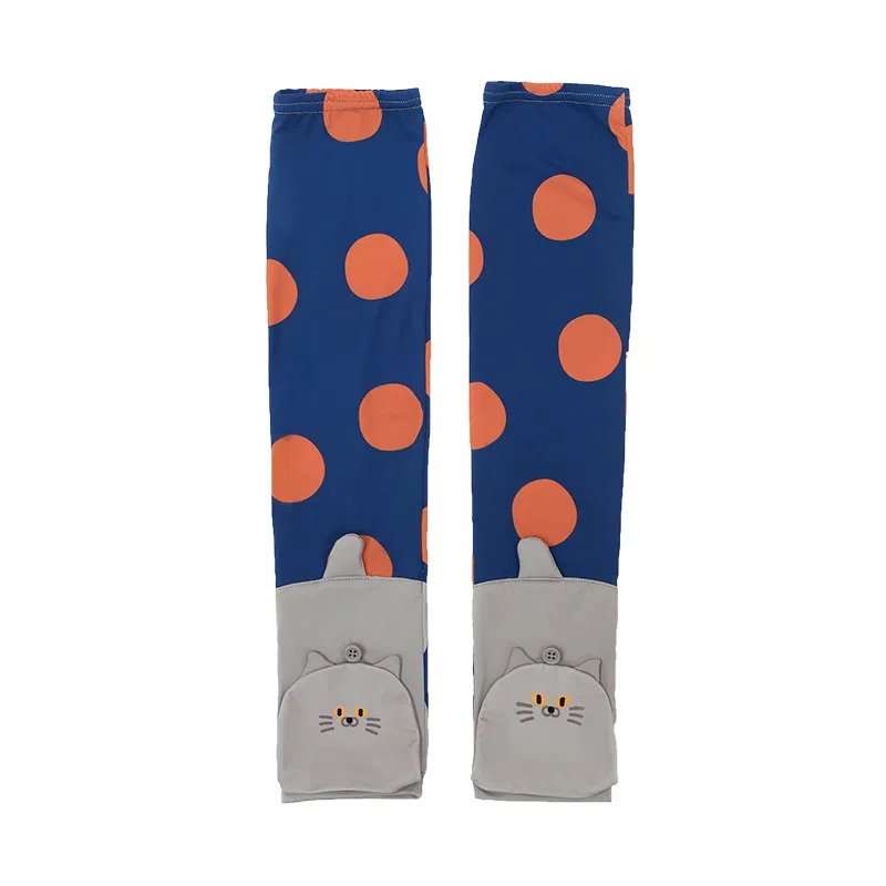 云朵工厂 抱抱猫头造型翻盖 锦纶 防晒袖套 女款