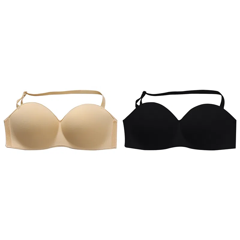 莫代尔 隐形充气聚拢上托吊带裙专用无肩带内衣隐形大胸防下垂乳贴文胸 女款 组合装