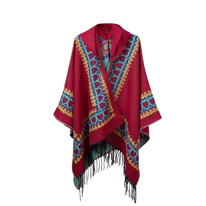 北极绒 旅行拍照穿搭民族风外搭中式 披肩 女款