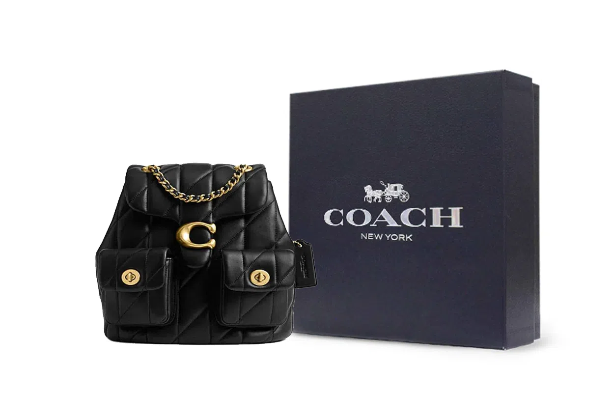 COACH Tabby 22 Quilted Backpack Black