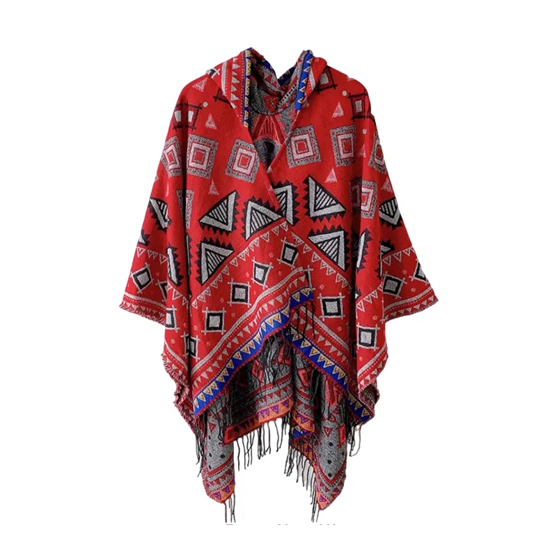 北极绒 波西米亚民族风外搭旅行拍照斗篷 披肩 女款