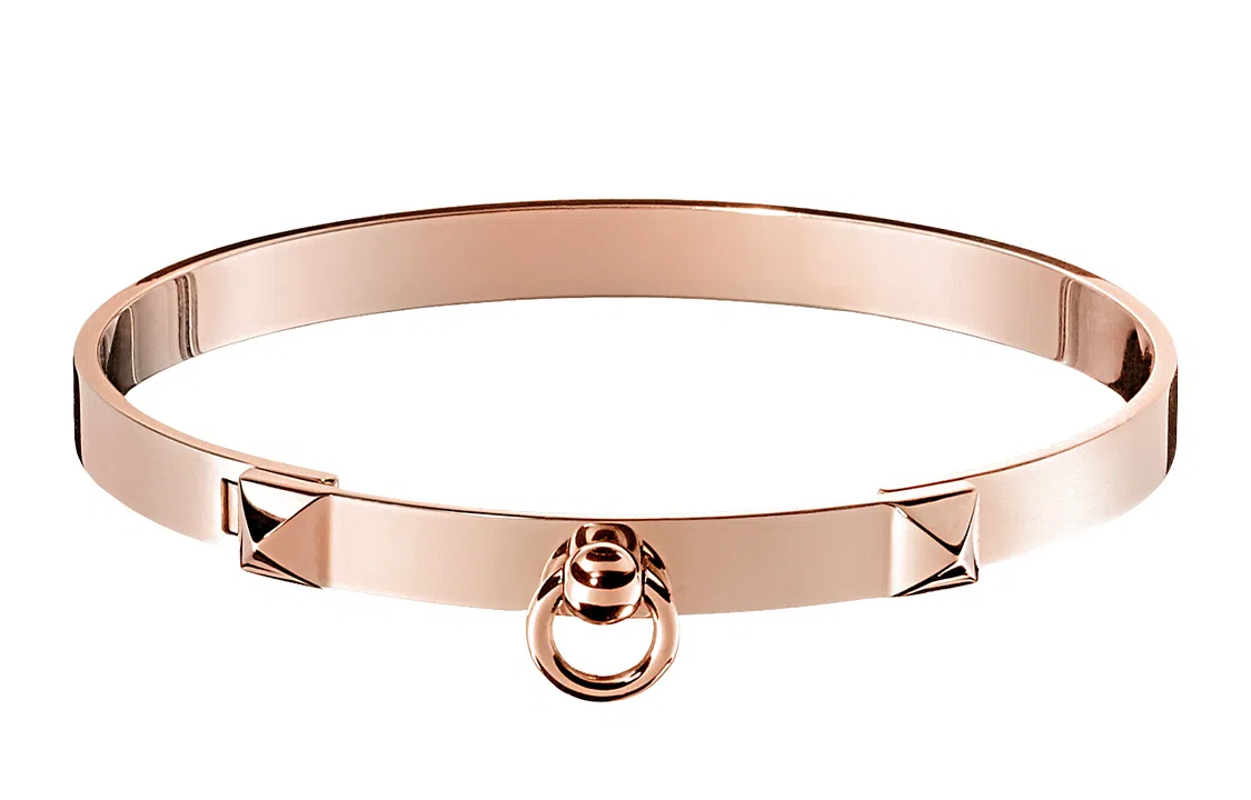 Hermes Collier de Chien Bracelet Rose Gold