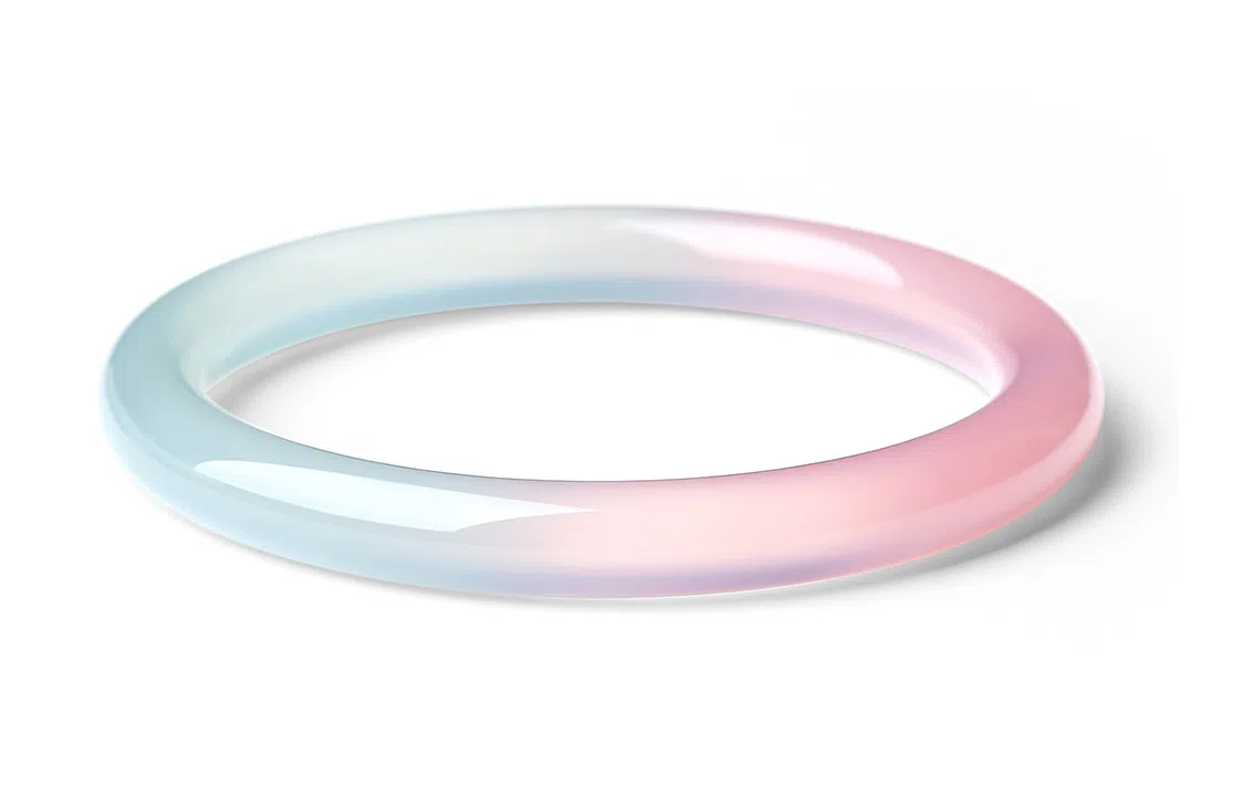 银千惠 新中式清冷感冰透荔枝冻白月光美人条镯子国潮平安古风汉服旗袍贵妃镯 高级渐变国风复古叠戴叮当镯 玉髓 玉石手镯 女款