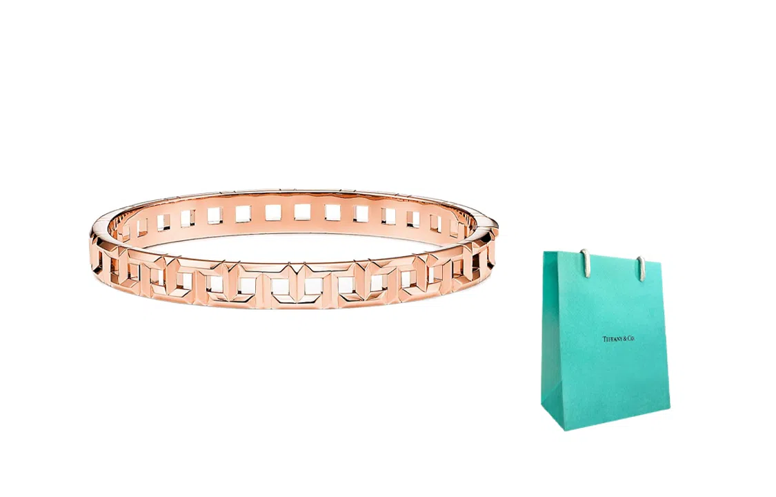Tiffany & Co. Tiffany T True Narrow Hinge Bracelet 18K Rose Gold
