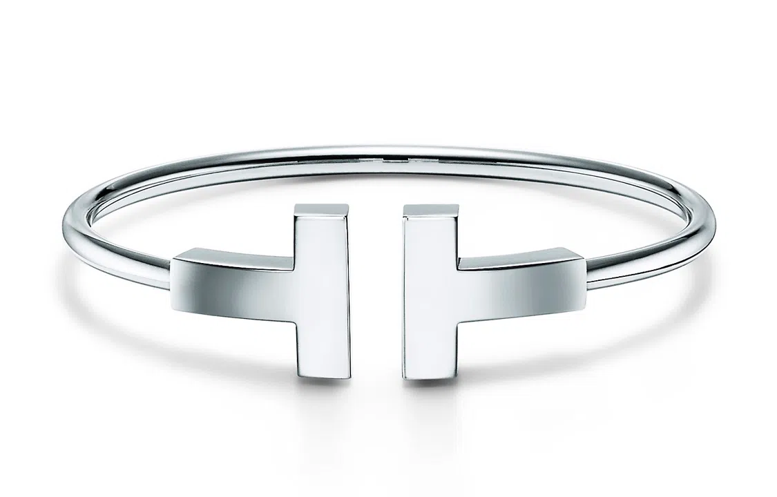 Tiffany & Co. T Series Wide Bangle 18K White Gold