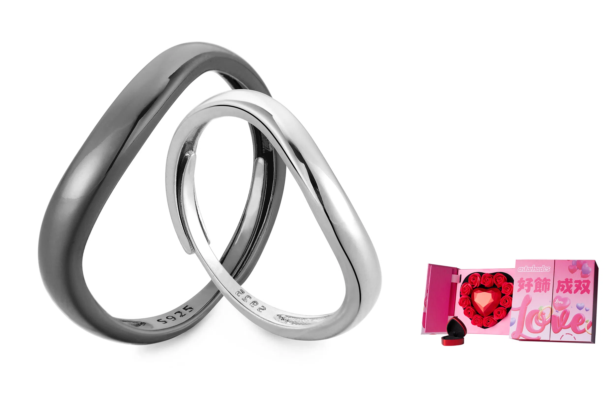 ASTAR HADES Infinity Love Adjustable Couple Rings ATHS