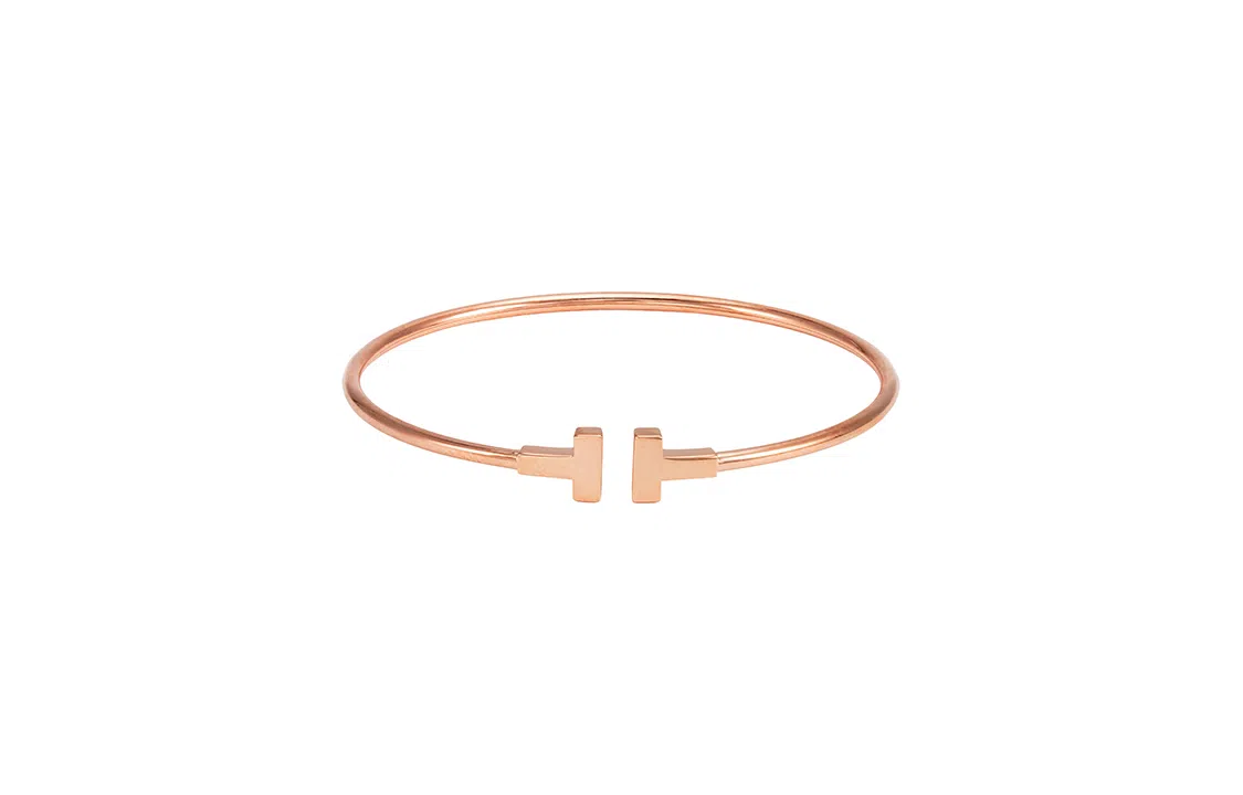 Tiffany & Co. T Narrow Coil 18K Rose Gold Bracelet