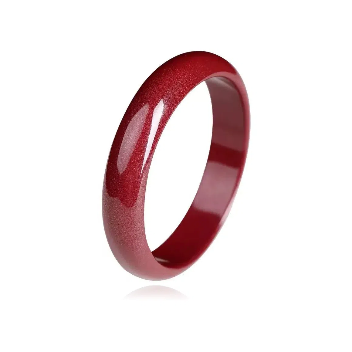 谧月珠宝 招财转运 新中式国潮国风护身符民族风贵妃镯 复古精致时尚简约轻奢气质优雅高级感 朱事顺利 朱砂 玉石手镯 女款