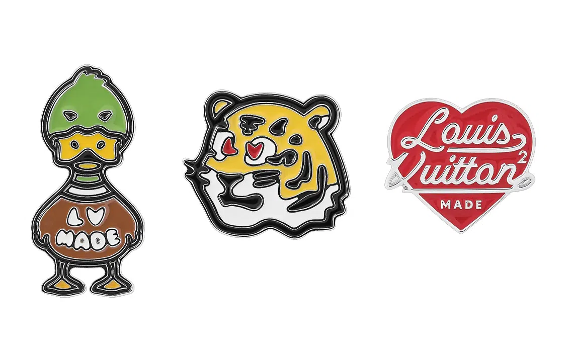Louis Vuitton x Nigo Enamel Brooch Set Silver