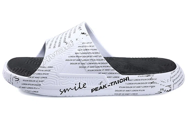 匹克 态极拖鞋 软底 百搭软弹居家出街防水耐磨 运动拖鞋 黑白色