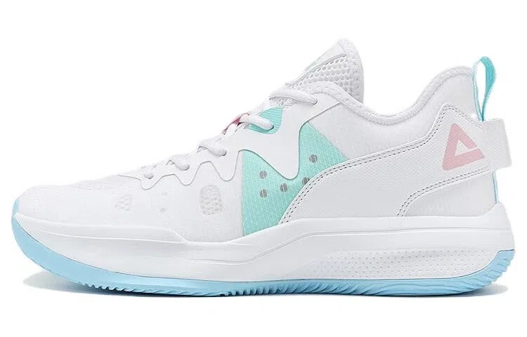 匹克 岚影 减震防滑耐磨 低帮 篮球鞋 大白