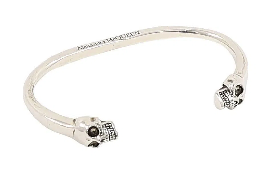Alexander McQueen Double Skull Bracelet Silver