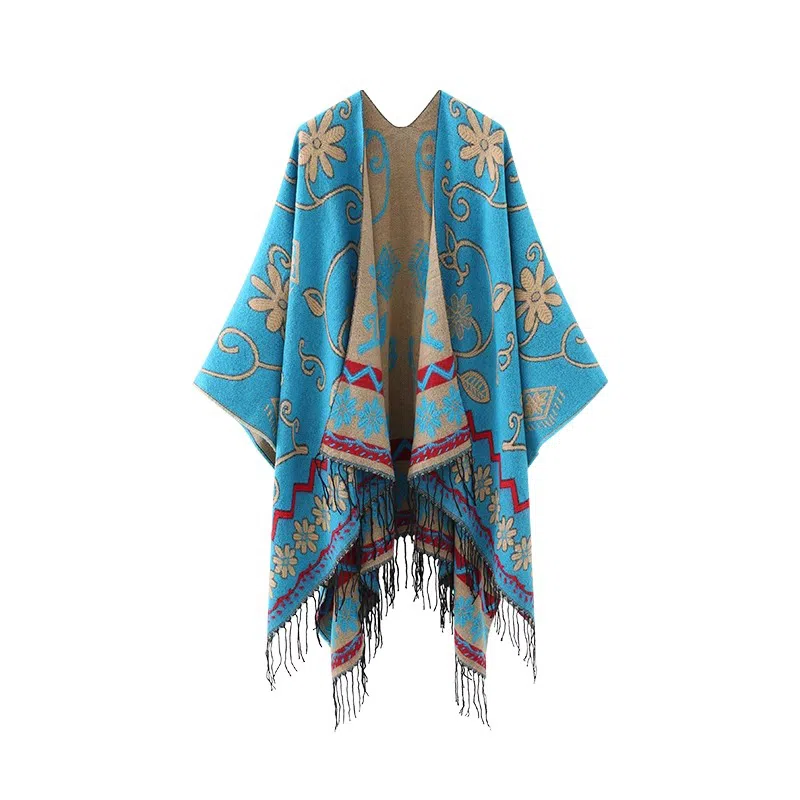 北极绒 民族风外搭斗篷新疆西藏云南旅游拍照披风 披肩 女款