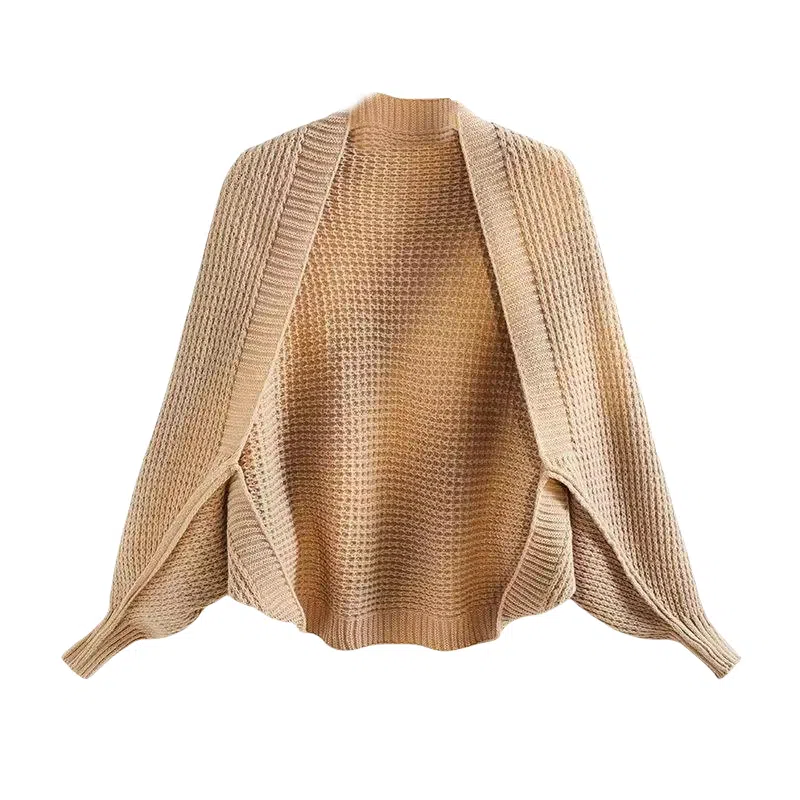 北极绒 针织镂空外搭春秋季 时尚宽松装饰长袖蝙蝠袖 披肩 女款